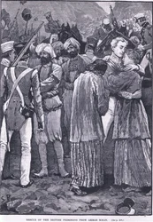 Akbar Khan AD 1842からのイギリスの囚人の救助
